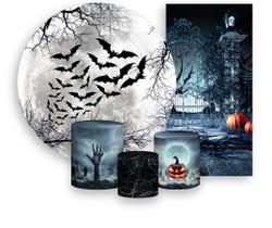 Kit Painel De Festa + Trio Capa Cilindro + Faixa Veste Fácil - Noite de Lua Cheia 003