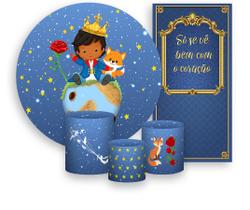 Kit Painel De Festa + Trio Capa Cilindro + Faixa Veste Fácil - Pequeno Príncipe Cute 005