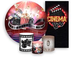 Kit Painel De Festa + Trio Capa Cilindro + Faixa Veste Fácil - Sala de Cinema Pipoca 001 Kit Painel De Festa + Trio Capa Cilindro + Faixa Veste Fácil - Sala de Cinema Pipoca 001