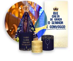 Kit Painel De Festa + Trio Capa Cilindro + Faixa Veste Fácil - Santa Nossa Senhora Aparecida Imagem 001