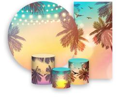 Kit Painel De Festa + Trio Capa Cilindro + Faixa Veste Fácil - Tardezinha Cores Pasteis 001