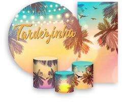 Kit Painel De Festa + Trio Capa Cilindro + Faixa Veste Fácil - Tardezinha Cores Pasteis Folhagens 002 Kit Painel De Festa + Trio Capa Cilindro + Faixa Veste Fácil - Tardezinha Cores Pasteis Folhagens 002