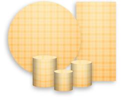 Kit Painel De Festa + Trio Capa Cilindro + Faixa Veste Fácil - Xadrez Degradê Laranja Suave 019 Kit Painel De Festa + Trio Capa Cilindro + Faixa Veste Fácil - Xadrez Degradê Laranja Suave 019