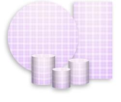 Kit Painel De Festa + Trio Capa Cilindro + Faixa Veste Fácil - Xadrez Degradê Lilás Suave 020 Kit Painel De Festa + Trio Capa Cilindro + Faixa Veste Fácil - Xadrez Degradê Lilás Suave 020