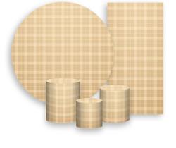 Kit Painel De Festa + Trio Capa Cilindro + Faixa Veste Fácil - Xadrez Degradê Marrom Médio 022 Kit Painel De Festa + Trio Capa Cilindro + Faixa Veste Fácil - Xadrez Degradê Marrom Médio 022