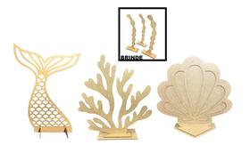 Kit Painel Fundo Do Mar Cauda Sereia Vazado Concha E Alga Em Mdf Crú Decoração Kit Painel Fundo Do Mar Cauda Sereia Vazado Concha E Alga Em Mdf Crú Decoração
