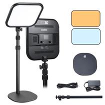 Kit Painel Iluminador Led 35w Godox Es30 Bicolor + Base Retangular De Mesa