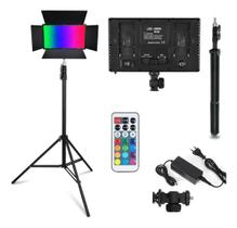 Kit Painel Led Foto E Vídeo 800 Rgb Bicolor 50w Tripé e fonte Kit Painel Led Foto E Vídeo 800 Rgb Bicolor 50w Tripé e fonte