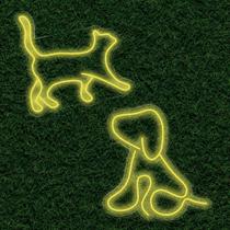 Kit Painel Neon Led Cachorro e Gato Pet Shop Amante de Animais - letreiro personalizado