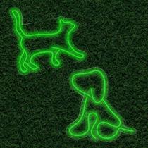 Kit Painel Neon Led Cachorro e Gato Pet Shop Amante de Animais