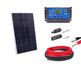 Kit Painel Placa Energia Solar 100w Contro20a Cabo E Mc4