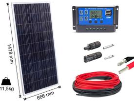 Kit Painel Placa Energia Solar 150w Contro30a Cabo E Mc4 - Resun