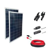 Kit Painel Placa Energia Solar 2x60Wp e Mc4 Home Camping