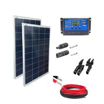 Kit Painel Placa Energia Solar 2x60wp Pwm 30a Cabo E Mc4