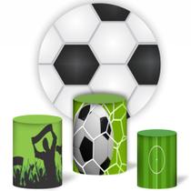 Kit Painel Redondo + Capas De Cilindro Futebol