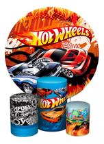 Kit Painel Redondo E Capas Cilindros Festas Hotwheels