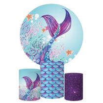 Kit Painel Redondo + Trio Capa Cilindro Sereia Cauda
