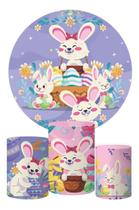 Kit Painel Redondo + Trio Capa Cilindro Temático Páscoa