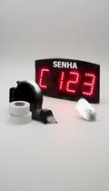 Kit Painel Senha Digital Sequencial c/ Controle e Bobinas