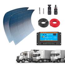Kit Painel Solar 100W Caminhão 2 Módulos Flexíveis