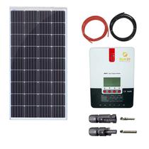 Kit Painel Solar 150w/155w Com Controlador de Carga 30A MPPT Display