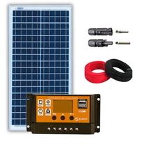 Kit Painel Solar 30w Resun Controlador Pwm 30a Azulzinho