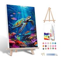 Kit Paint by Number HITIRECOVI Sea Turtle Adult com moldura Kit Paint by Number HITIRECOVI Sea Turtle Adult com moldura