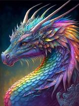 Kit Paint by Number KYOQFVN Colorful Dragon para adultos