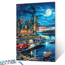 Kit Paint by Number Tucocoo Lake Night Scenery Cabin 40x50cm Kit Paint by Number Tucocoo Lake Night Scenery Cabin 40x50cm