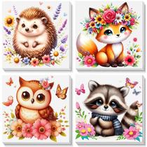 Kit Paint by Number Xackcme Animals para crianças com moldura de 20x20cm