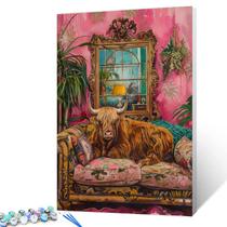 Kit Paint by Numbers Aihonmin Highland Cow Bohemia 40x50cm Kit Paint by Numbers Aihonmin Highland Cow Bohemia 40x50cm