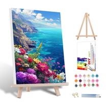 Kit Paint by Numbers HITIRECOVI Ocean com moldura e cavalete 30x40cm Kit Paint by Numbers HITIRECOVI Ocean com moldura e cavalete 30x40cm