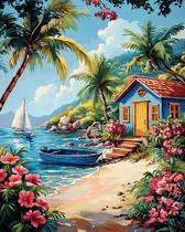 Kit Paint by Numbers Possoco Beach Landscape 41x51 cm Kit Paint by Numbers Possoco Beach Landscape 41x51 cm