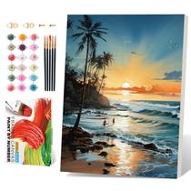 Kit Paint By Numbers PRASIO Framed Beach 41x51 cm