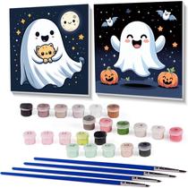 Kit Paint by Numbers stnckic Halloween Ghosts Adultos 20x20cm Kit Paint by Numbers stnckic Halloween Ghosts Adultos 20x20cm