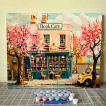 Kit Paint by Numbers Tema da Biblioteca Aihonmin Pink Blossom
