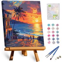 Kit Paint by Numbers TOCARE 30x40cm Hawaii Sunset emoldurado
