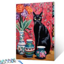 Kit Paint by Numbers Tucocoo Cat Near Floral Vases para adultos Kit Paint by Numbers Tucocoo Cat Near Floral Vases para adultos