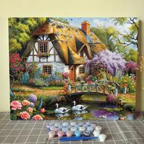 Kit Paint by Numbers Tucocoo Forest Cottage Scenery Adult Kit Paint by Numbers Tucocoo Forest Cottage Scenery Adult