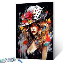 Kit Paint by Numbers Tucocoo Poker Woman Wear, chapéu 40x50cm