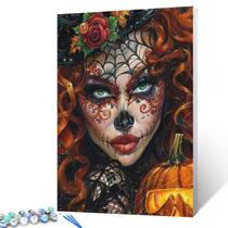 Kit Paint by Numbers Tucocoo Spider Web no rosto de uma mulher