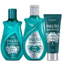 Kit Paixão & Bridgerton Dama de Prata Hidratante + Óleo + Creme de Mãos Kit Paixão & Bridgerton Dama de Prata Hidratante + Óleo + Creme de Mãos