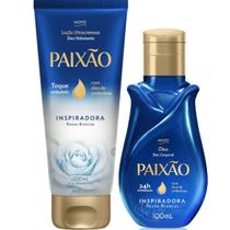 Kit Paixão Inspiradora Rosas Brancas Hidratante Corporal Bisnaga + Óleo Corporal Kit Paixão Inspiradora Rosas Brancas Hidratante Corporal Bisnaga + Óleo Corporal