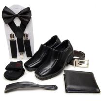 Kit Pajem Casamento Sapato Social Infantil Cinto Carteira Suspensorio Gravata Borboleta Calçadeira Meia Kit Pajem Casamento Sapato Social Infantil Cinto Carteira Suspensorio Gravata Borboleta Calçadeira Meia