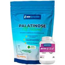 Kit Palatinose All Natural 1Kg Tangerina + BCAA 2:1:1 2400mg Com Vitamina B6 NEWNUTRITION