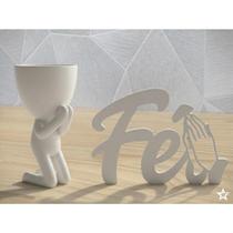 Kit Palavra Fé E Vasinhos Suculentas Decorativo Robert Plant Bob Para Decoração 3D Kit Palavra Fé E Vasinhos Suculentas Decorativo Robert Plant Bob Para Decoração 3D