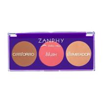 Kit Paleta Contorno Blush e Iluminador 5g Zanphy