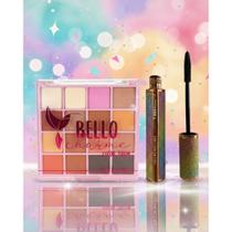 Kit Paleta de Sombras 16 Cores + Máscara de Cílios Volume Wow Bello Charme Oficial