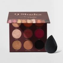 Kit Paleta de Sombras 9 Shades + Esponja de Maquiagem Flat Drop Océane Edition (2 Produtos)