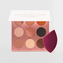 Kit Paleta de Sombras Special Day + Esponja de Maquiagem Flat Blend (2 Produtos) - OCÉANE